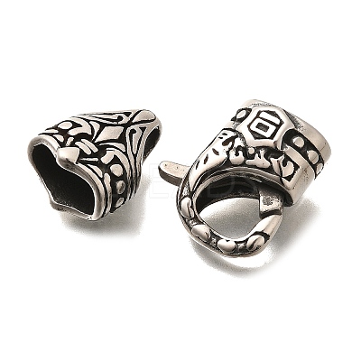 304 Stainless Steel Fold Over Clasps STAS-R140-10AS-02-1