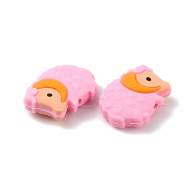 Sheeps Food Grade Eco-Friendly Silicone Beads SIL-WH0008-38A-1