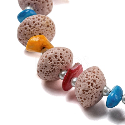 Dyed Lava Rock with Shells NJEW-Z031-01A-1