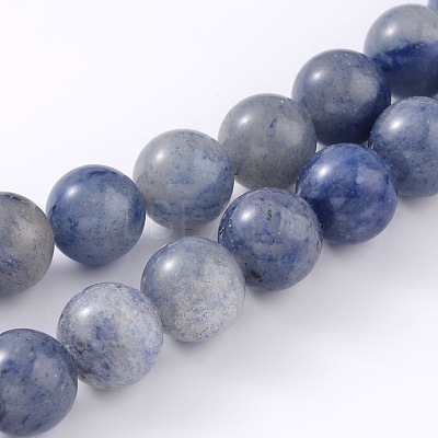 Dyed & Heated Natural Blue Aventurine Round Bead Strands X-G-M248-6mm-01-1