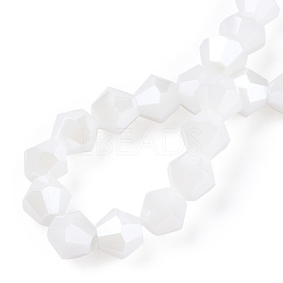 Opaque Solid Color Electroplate Glass Beads Strands EGLA-A039-P6mm-A15-1