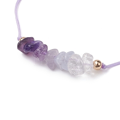 Gemstone Braided Bead Bracelet BJEW-JB11013-02-1