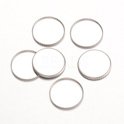 Tarnish Resistant 316 Surgical Stainless Steel Milled Edge Bezel Cups STAS-K099-01-15mm-P-1