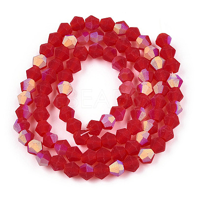 Imitate Austrian Crystal Bicone Frosted Glass Beads Strands EGLA-A039-T4mm-MB14-1