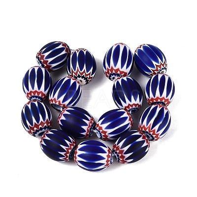 Handmade Millefiori Glass Barrel Beads LA-N002-18D-1