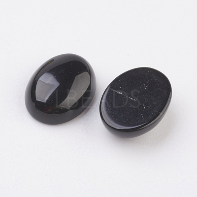 Natural Obsidian Flat Back Cabochons G-G741-22x30mm-20-1