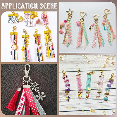 200Pcs 10 Styles Alloy Ribbon Ends FIND-SC0021-78-1