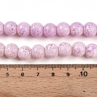 Transparent Baking Paint Glass Beads Strands DGLA-N009-10mm-02-1
