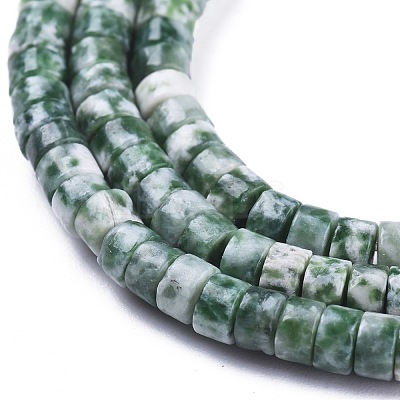 Natural Green Spot Jasper Beads Strands G-F631-A36-1