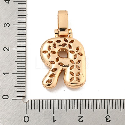 Brass Micro Pave Clear Cubic Zirconia Pendants KK-B099-01G-R-1