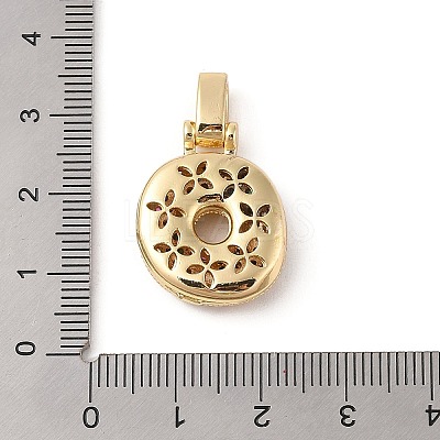 Brass Micro Pave Cubic Zirconia Pendants ZIRC-P121-01G-O-1