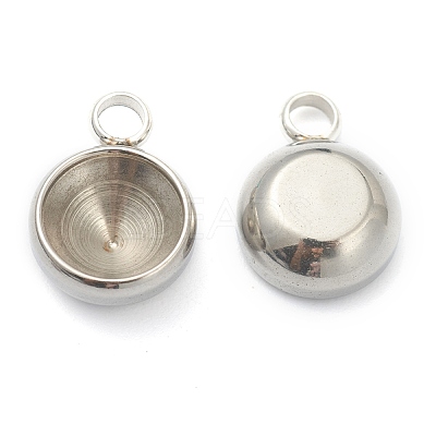 Non-Tarnish 202 Stainless Steel Pendant Rhinestone Settings X-STAS-F266-24P-1