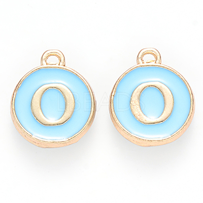 Golden Plated Alloy Enamel Charms X-ENAM-S118-04O-1