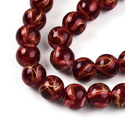 Baking Paint Glass Beads X1-DGLA-N010-10mm-07-1