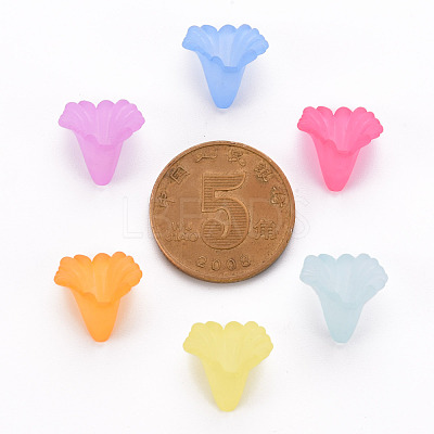 Frosted Acrylic Bead Caps X-MACR-S371-10A-1