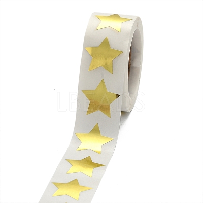 Metallic Foil Star Shape Paper Sticker Labels X-DIY-E023-03-1