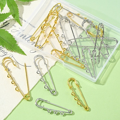 16Pcs 8 Style Stainless Steel Safety Pins Brooch Findings STAS-YW0001-37-1