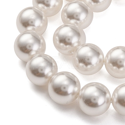 Baking Paint Pearlized Glass Pearl Round Bead Strands PEAR-H019-02E-04-1