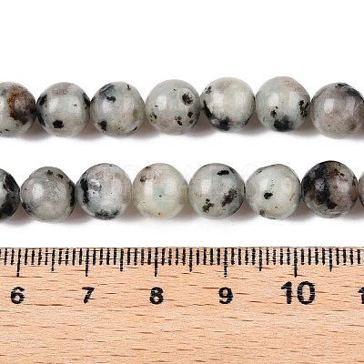 Natural Sesame Jasper/Kiwi Jasper Bead Strands G-R345-8mm-36-1