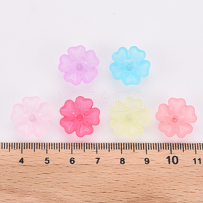Transparent Frosted Acrylic Bead Caps X-MACR-S371-04A-1