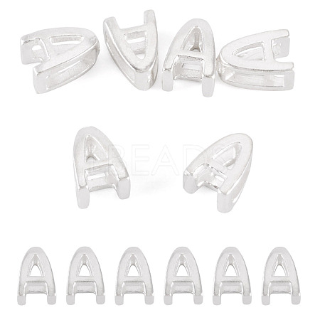 6Pcs 925 Sterling Silver Hollow Initial Beads STER-TA0001-53A-1