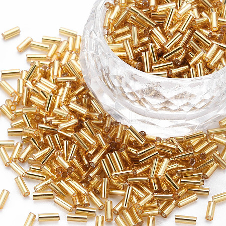 Plated Glass Bugle Beads X-SEED-S046-01A-22B-1