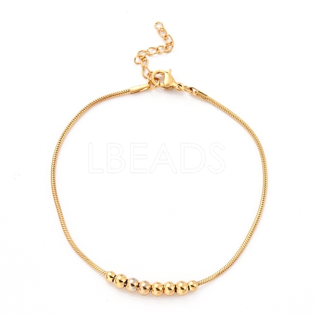 304 Stainless Steel Round Snake Chain Bracelets STAS-B021-19A-G-1