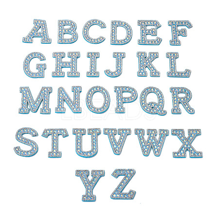 Alphabet Resin Rhinestone Patches DIY-TAC0005-45F-1