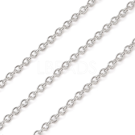 Anti-Tarnish Rhodium Plated 925 Sterling Silver Cable Chains LS-STER-E072-02P-06-1