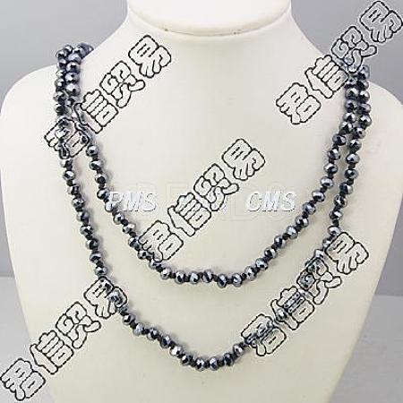Non-Magnetic Synthetic Hematite Beads Necklaces NJEW-PH00597-1