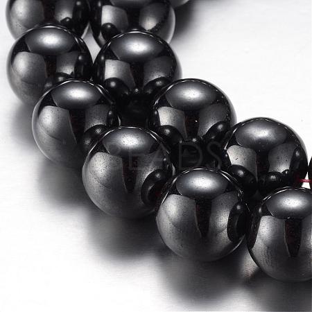 Magnetic Synthetic Hematite Bead Strands G-A165A-12mm-1