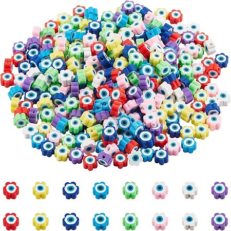 SUPERFINDINGS 320Pcs 8 Colors  Handmade Polymer Clay Beads CLAY-FH0001-17-1