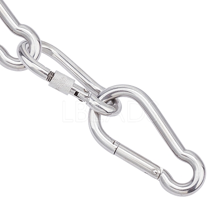 2Pcs 2 Style 304 Stainless Steel Rock Climbing Carabiners STAS-UN0020-68P-1