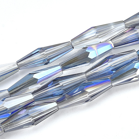 Electroplated Glass Beads Strands EGLA-S174-06F-1