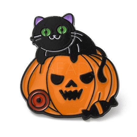 Halloween Theme Alloy Enamel Brooch JEWB-E022-02EB-04-1