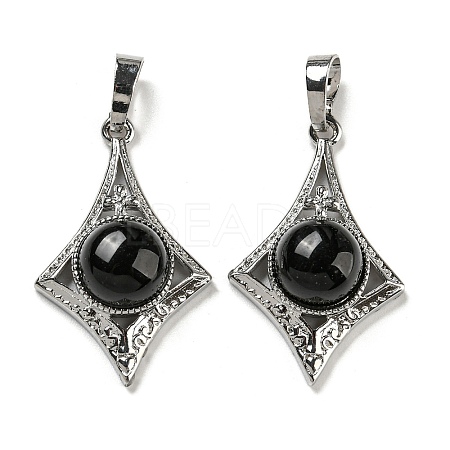 Natural Obsidian Pendants X-G-P517-03P-04-1