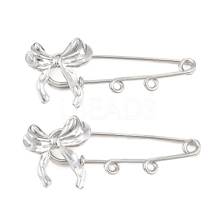 Bowknot 304 Stainless Steel Safety Pins Brooch Findings SA-CBA098D-12B-P-1