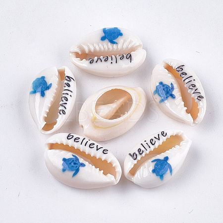 Printed Cowrie Shell Beads LS-SHEL-S276-10B-1