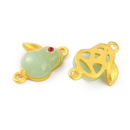 Glass Alloy Connector Charms ENAM-WH0001-12KCG-A-1