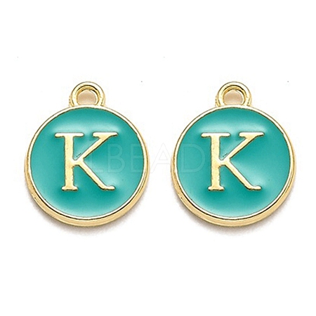 Golden Plated Alloy Enamel Charms ENAM-Q437-15K-1