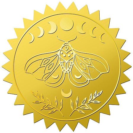 34 Sheets Self Adhesive Gold Foil Embossed Stickers DIY-WH0509-054-1