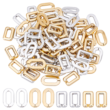 SUPERFINDINGS 120Pcs 4 Style CCB Plastic Linking Rings CCB-FH0001-09-1