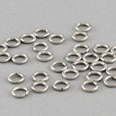 Tarnish Resistant 304 Stainless Steel Open Jump Rings A-STAS-Q186-02-X0.6mm-1