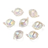 UV Plating Rainbow Iridescent Acrylic Beads OACR-F004-07F-1