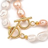 Natural Baroque Pearl Keshi Pearl Beaded Bracelets BJEW-JB05385-3