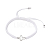 Cross Alloy Connector Charms Braided Bracelets BJEW-JB11067-02-1