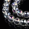 Electroplate Transparent Glass Beads Strands GLAA-T032-T8mm-AB13-4