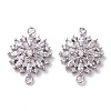Brass Micro Pave Clear Cubic Zirconia Links connectors ZIRC-G153-20P-2