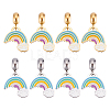8Pcs 2 Colors 304 Stainless Steel European Dangle Charms STAS-DC0010-74-1