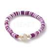 Polymer Clay Heishi Beads Stretch Bracelets BJEW-JB05773-2